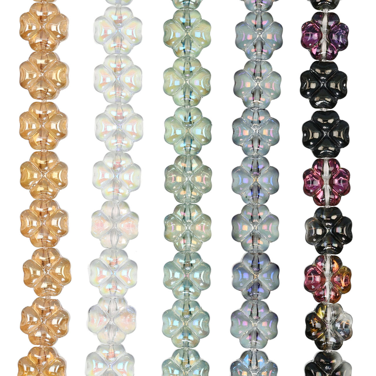 Clover Shaped Glass Beads