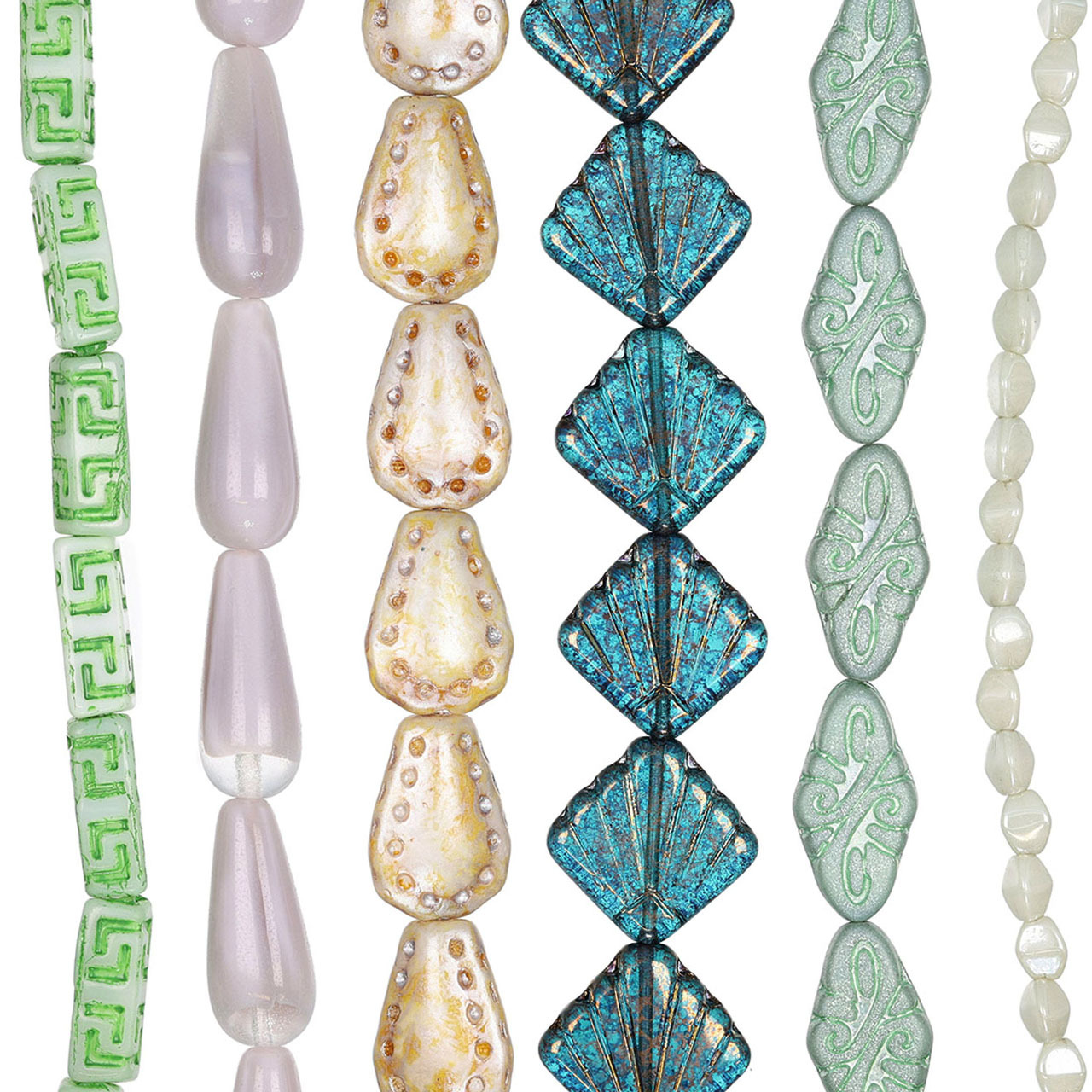 Pressed Czech Glass Beads-Other Shapes