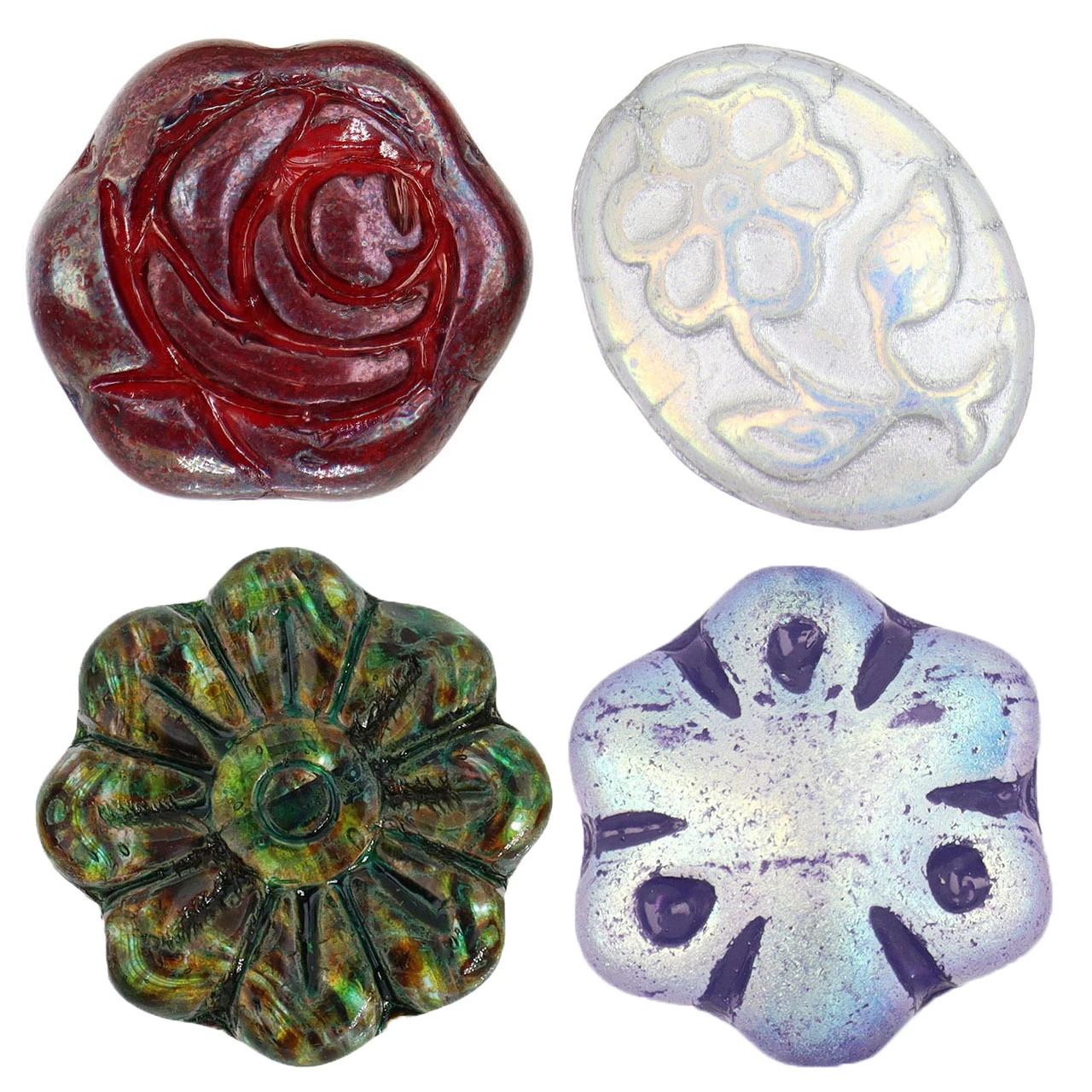 Flower Czech Pressed Glass Beads