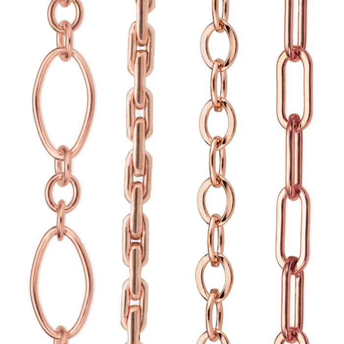 Rose Gold Filled Chain Bulk By Foot