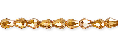 drop faceted crystal glass beads golden yellow 4mm