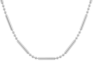 Sterling Silver 10.25 mm Ball & Bar Necklace