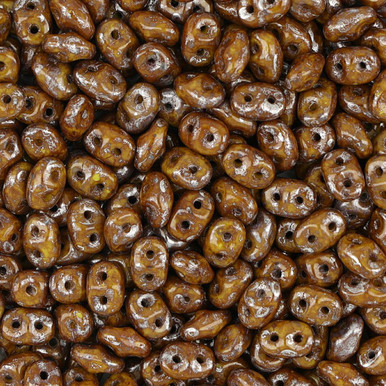 Superduo™ Czech Glass Beads Lemon Picasso