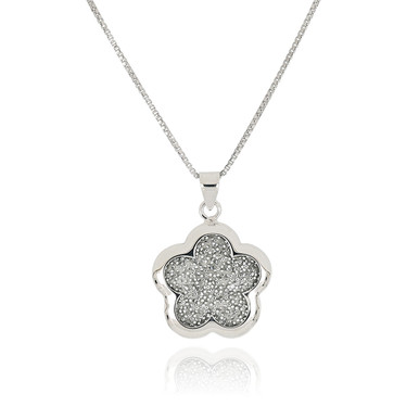 韓国【TATIANA】(silver925) crystal flower necklace TATIANA】(Silver925) Crystal Flower Necklace 韓国発 (TATIANA