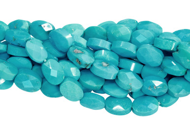 Faceted Composite Turquoise Oval Beads-18 x 25 x 8mm - A Grain of Sand