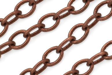 Antique Copper Color Cable Chain 3.9X4.9 mm - Price Per Foot