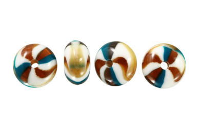 14x8 mm Brown & White Resin Beads