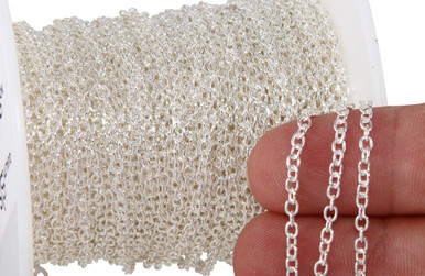 1 Foot 1.4X1.3 mm Sterling Silver Bulk Cable Chain