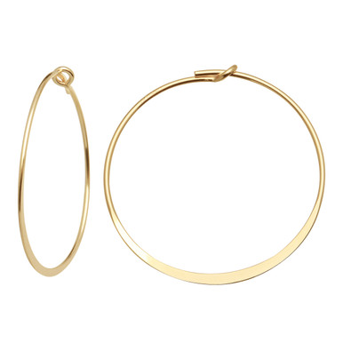 2 Pcs 15mm/20mm/25mm/30mm/45mm 14K Gold Filled Wire Beading Hoops