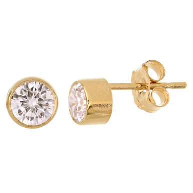 14k Gold Filled CZ Posts 4mm 1 Pair