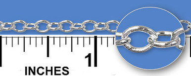 Silver Plated Cable Chain 3.7X4.5mm Price Per Foot