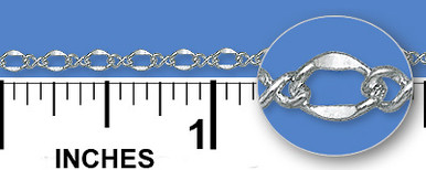 Figure Eight Key Chain Silver Plated Figure Eight Chain 3x4mm Price Per Foot