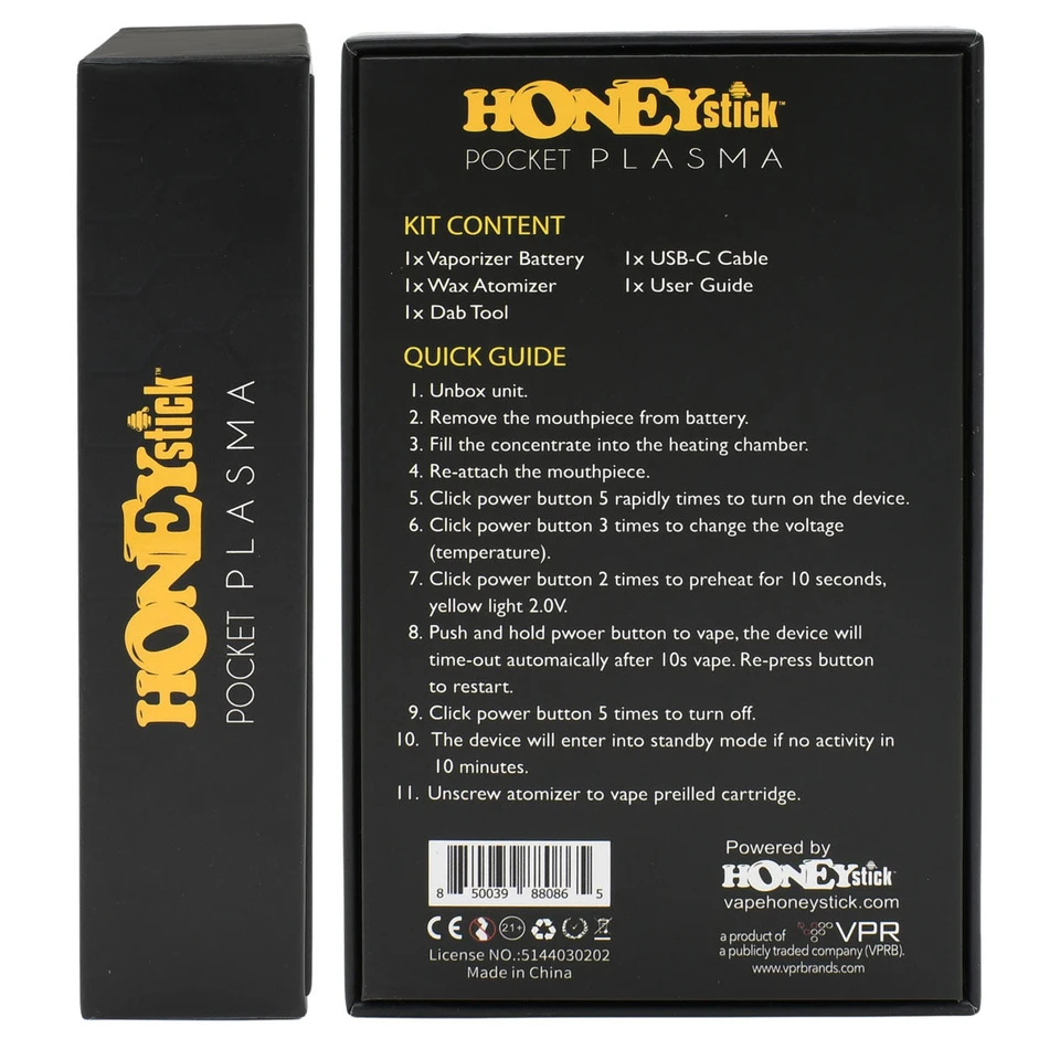 Pocket Plasma Portable Dab Pen and 510 Cart Battery