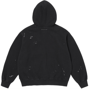 Supreme Box Logo Paint Zip Hoodie Black