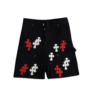 Chrome Hearts Cross Patch Carpenter Shorts Black/Red