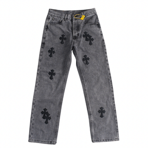 Chrome Hearts Cross Patch Denim Washed Black