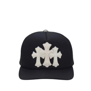Chrome Hearts Triple Cross Trucker Hat Black/White