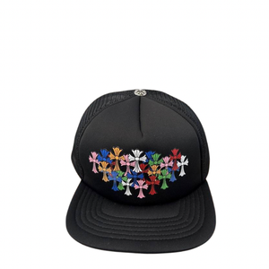 Chrome Hearts Multicolor Cross Patch Trucker Hat (Black)