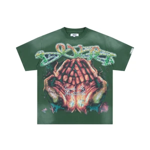 DUAA Green Praying Hands Graphic T-Shirt