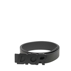 Dior Leather Belt – Black/Black Logo