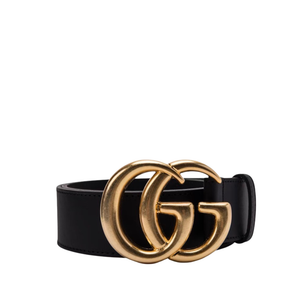Gucci Double G Leather Belt – Black/Gold
