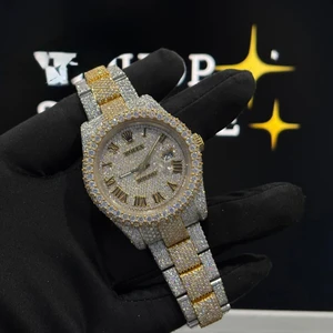 Rolex Date-Just Moissanite Watch - Gold