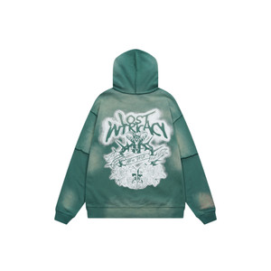 LOST INTRICACY Snake Crest Zip Hoodie - Emerald Green