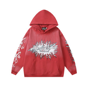 Hellstar Records Flame Hoodie – Vintage Red