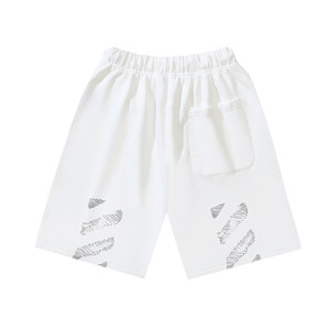 Off-White Distressed Arrow White Shorts