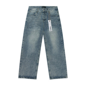 Purple Brand Blue Rhinestone Cross Denim Shorts