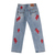 Chrome Hearts Cross Patch Denim Light Wash Red