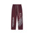 LOST INTRICACY Crystal Logo Sweatpants - Burgundy