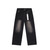 Purple Brand Black Rhinestone Wide Leg Jeans