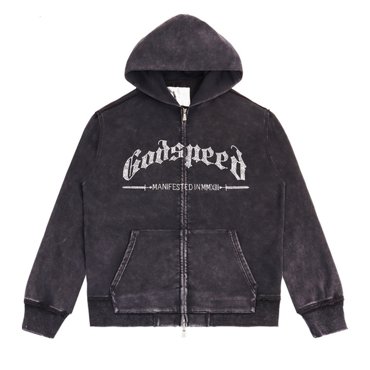 Godspeed E Pluribus Unum Zip Hoodie Vintage Black