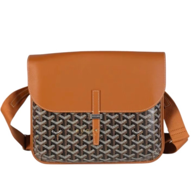 Goyard Belvedere PM Messenger Bag (Orange Leather Flap)