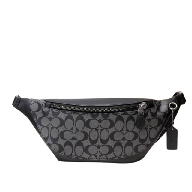 Coach Charter Belt Bag in Signature Canvas (Charcoal/Black)