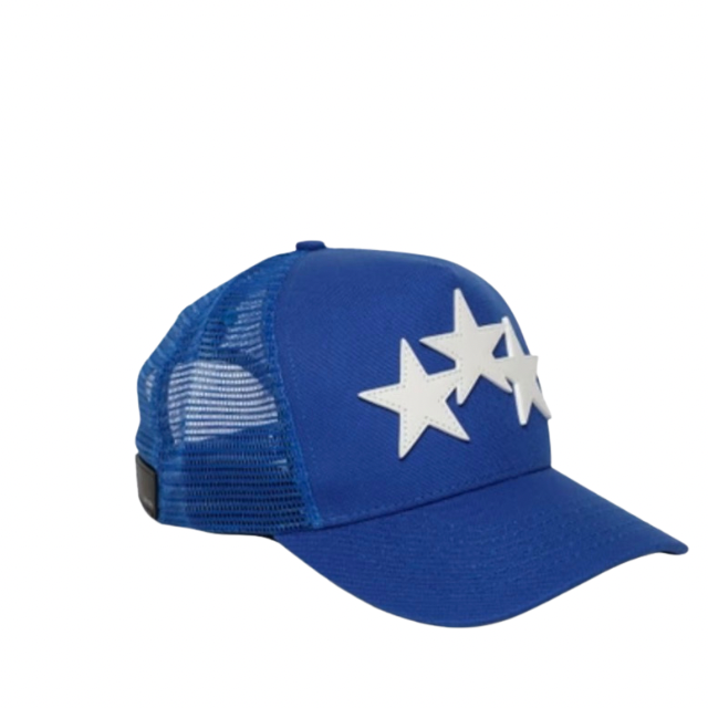 Amiri Three Star Trucker Hat Blue