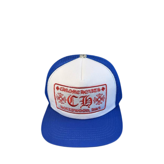 Chrome Hearts Hollywood USA Trucker Hat Blue/White