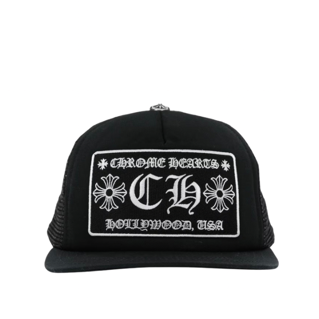 Chrome Hearts Hollywood USA Trucker Hat Black/White