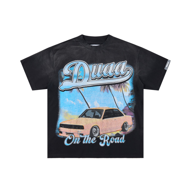 DUAA Black "On the Road" Graphic T-Shirt