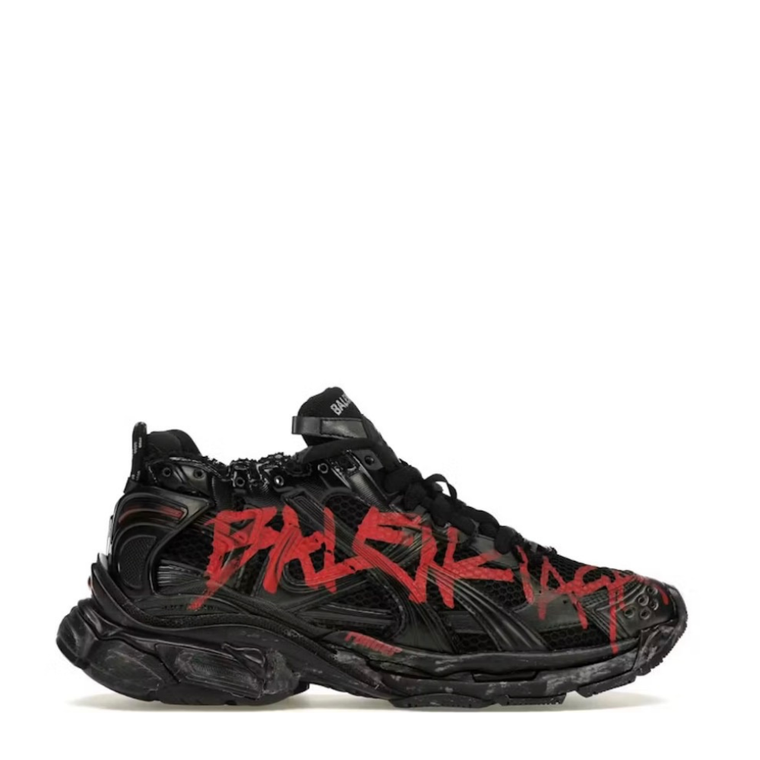 Balenciaga Runner Sneaker Black Red Graffiti