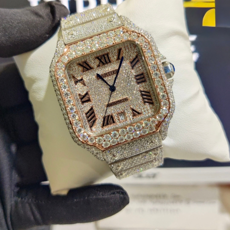 Cartier Santos Moissanite Watch - Two Tone