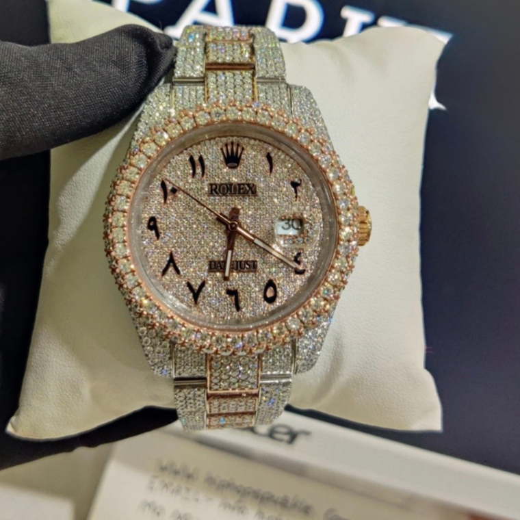 Rolex Date-Just Moissanite Watch