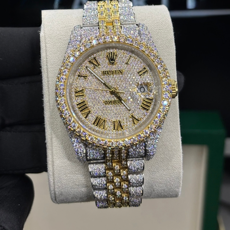 Rolex Date-Just Moissanite Watch - Two Tone