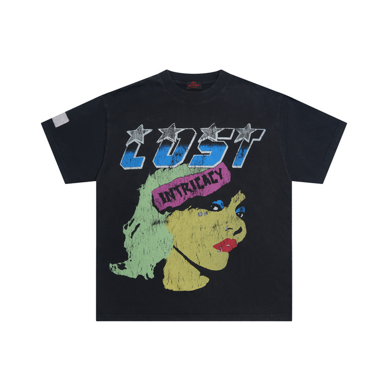 LOST INTRICACY Retro Muse T-Shirt – Washed Black