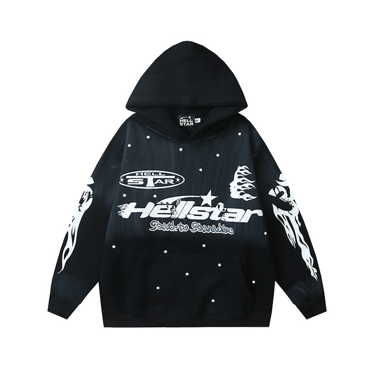 Hellstar Galactic Flame Hoodie – Black