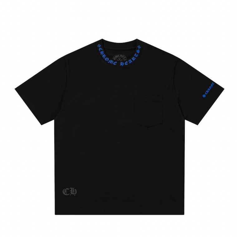 Chrome Hearts Blue Gothic Collar Pocket Tee