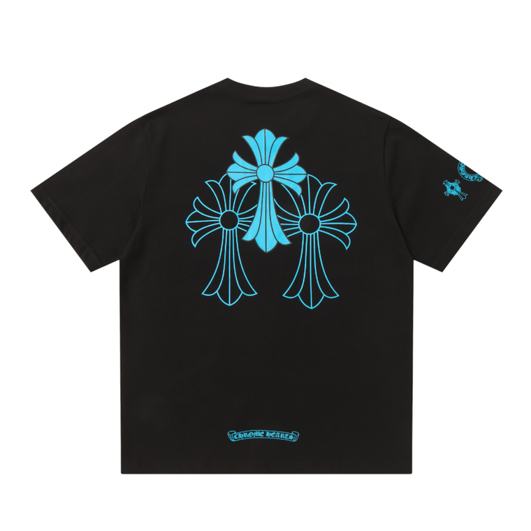 Chrome Hearts Blue Triple Cross Tee