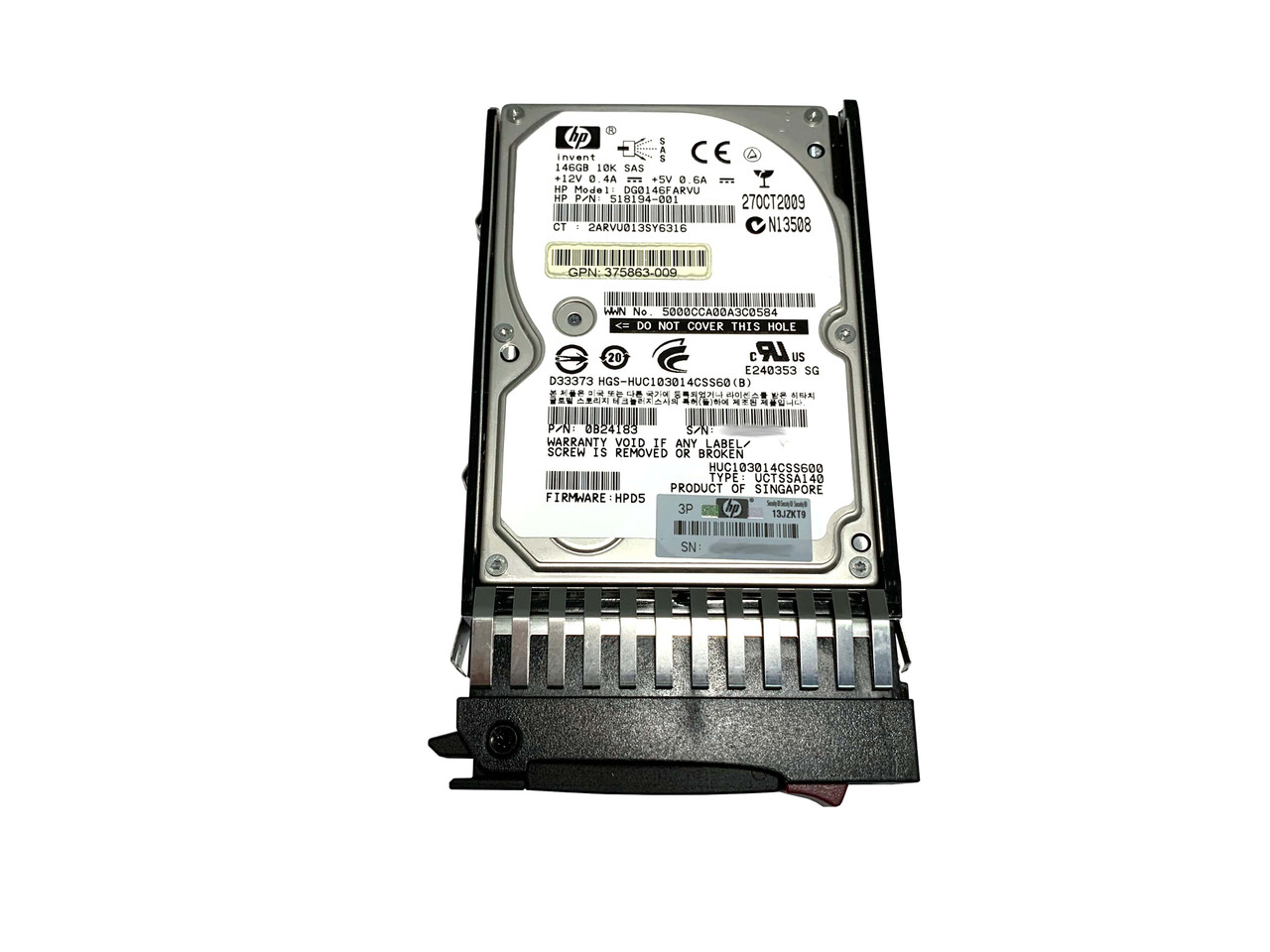 418399-001 HP 146GB 3G 10K RPM SAS 2.5” DP HDD