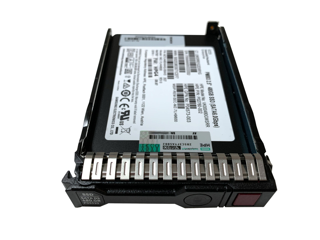P05320-001 HPE 480GB SATA 6G RI SFF SC DS Solid State Drive